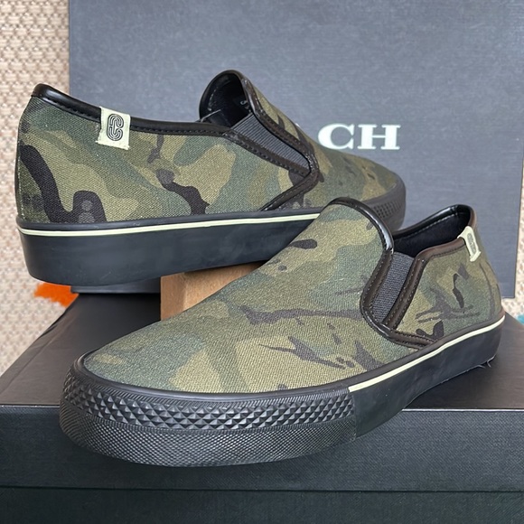 Coach Slip On Skate Sneaker In Camo Print CA011 Men’s - Picture 7 of 16